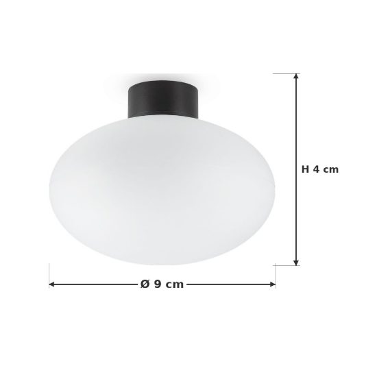 Ideal lux clio mpl1 plafoniera e27 moderna nera ip44