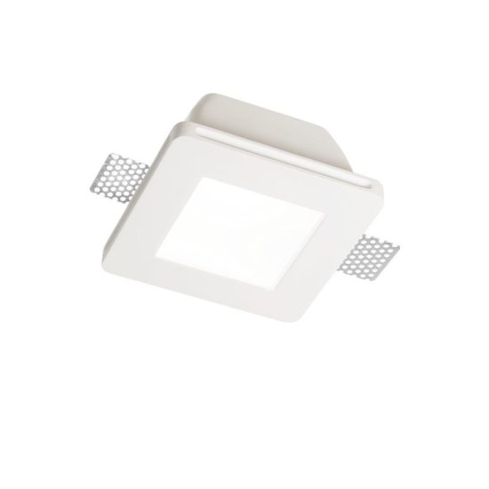 Ideal lux samba faretto da incasso per cartongesso gu10 foro 12,3x12,3cm quadrato bianco
