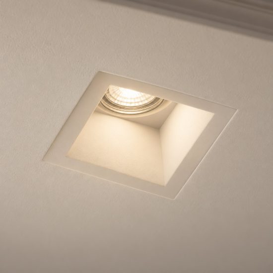 Ideal lux samba faretto da incasso per cartongesso gu10 foro 10,3x10,3cm quadrato bianco