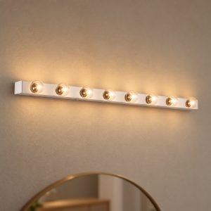 Ideal lux prive' applique lineare 8 luci e14 80,5cm per soggiorno moderna bianca