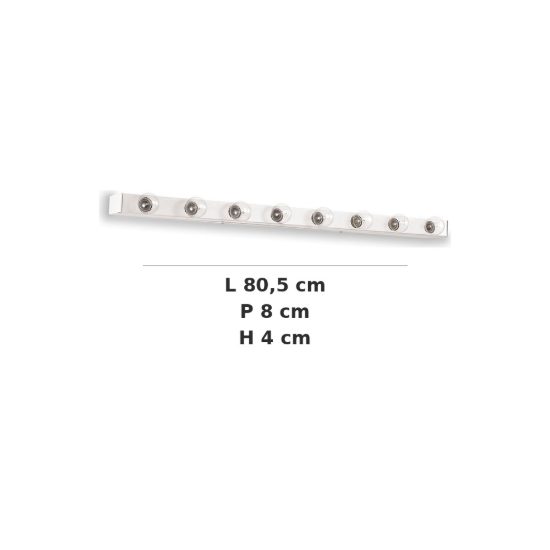 Ideal lux prive' applique lineare 8 luci e14 80,5cm per soggiorno moderna bianca