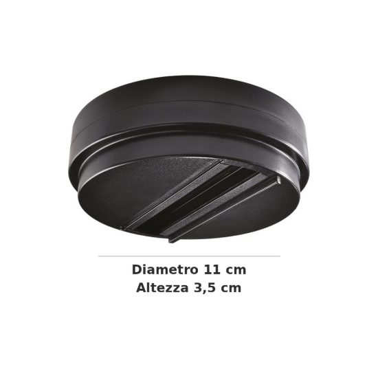 Ideal lux link basetta di connessione a soffitto per faretti trifase on-off nera