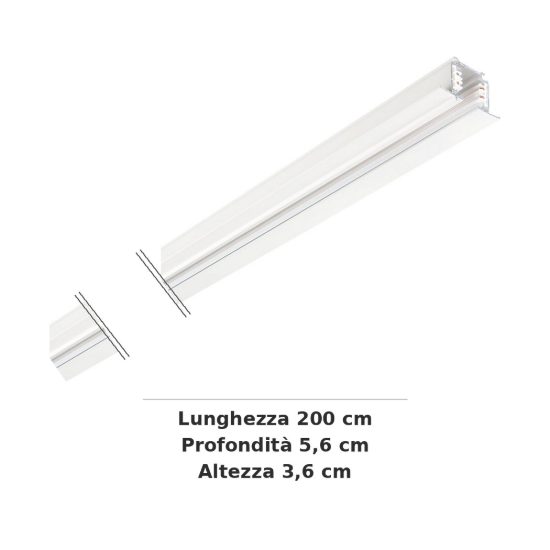 Ideal lux link binario trifase da incasso 2m on-off bianco