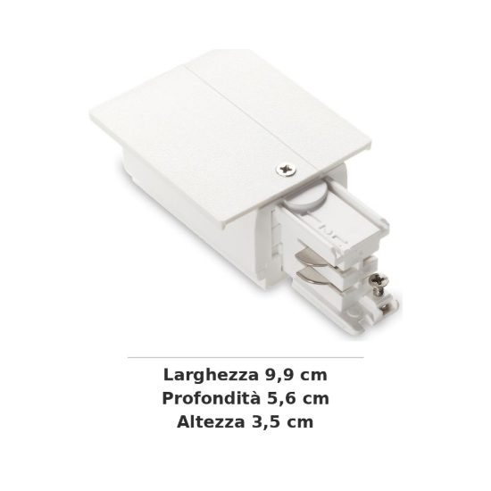 Ideal lux link testata di alimentazione sinistra per binario trifase da incasso on-off bianca