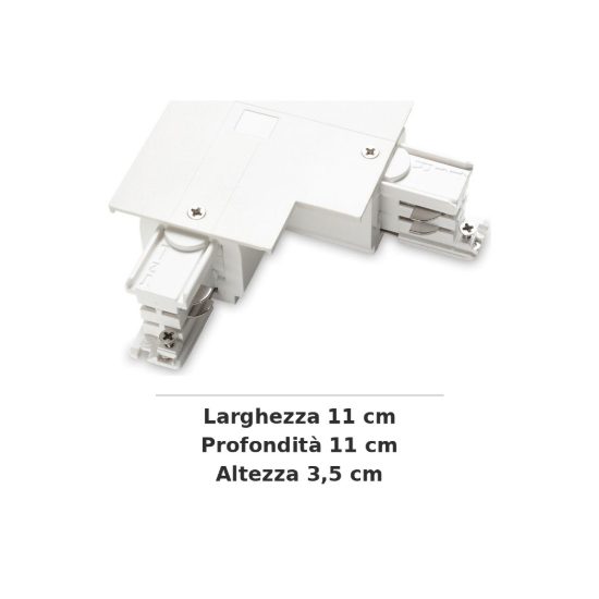 Ideal lux link giunto a l interno per binario trifase da incasso on-off bianco