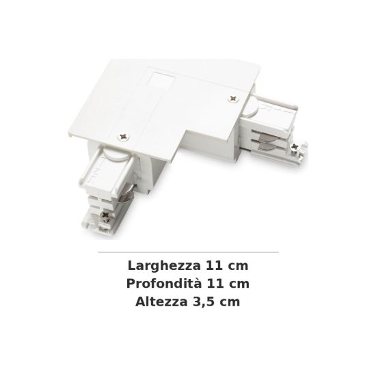 Ideal lux link giunto a l esterno per binario trifase da incasso on-off bianco