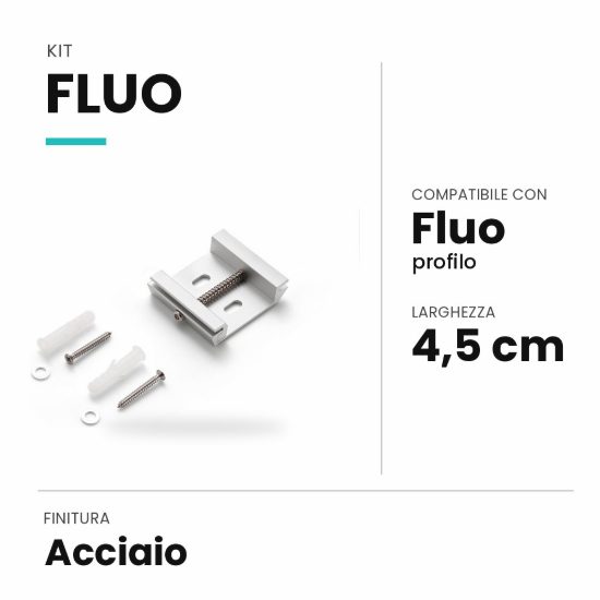 Ideal lux fluo kit di montaggio a soffitto per profilo acciaio