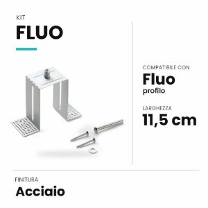 Ideal lux fluo kit di montaggio a incasso per profilo acciaio
