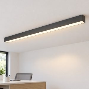 Ideal lux fluo plafoniera lineare led 27w 3000k 120,5cm per ufficio nera
