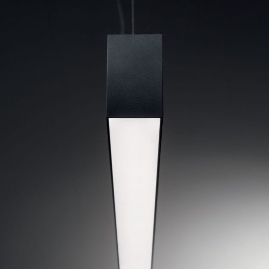 Ideal lux fluo plafoniera lineare led 27w 3000k 120,5cm per ufficio nera