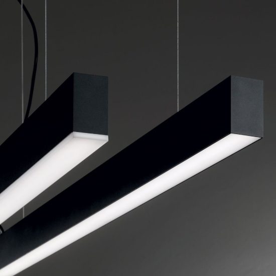Ideal lux fluo plafoniera lineare led 27w 3000k 120,5cm per ufficio nera