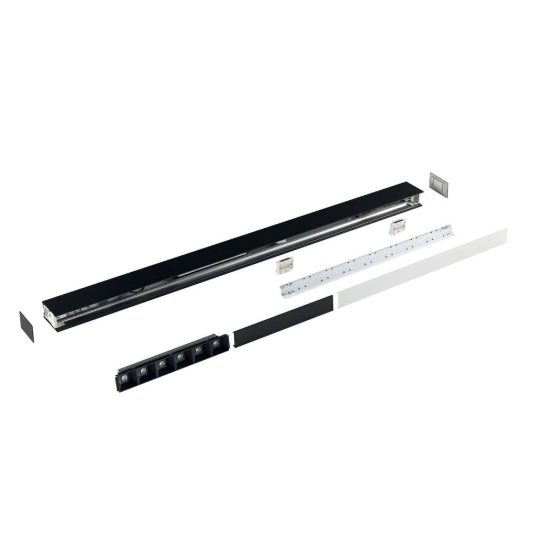 Ideal lux fluo plafoniera lineare led 27w 3000k 120,5cm per ufficio nera