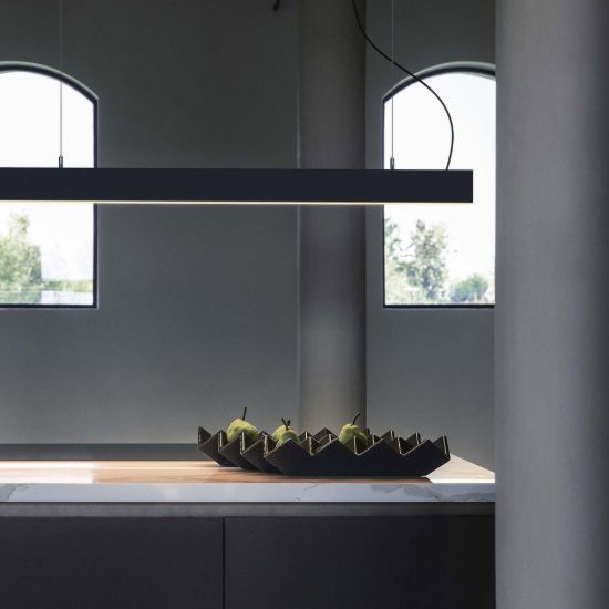 Ideal lux fluo plafoniera lineare led 27w 3000k 120,5cm per ufficio nera