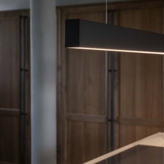 Ideal lux fluo plafoniera lineare led 27w 3000k 120,5cm per ufficio nera