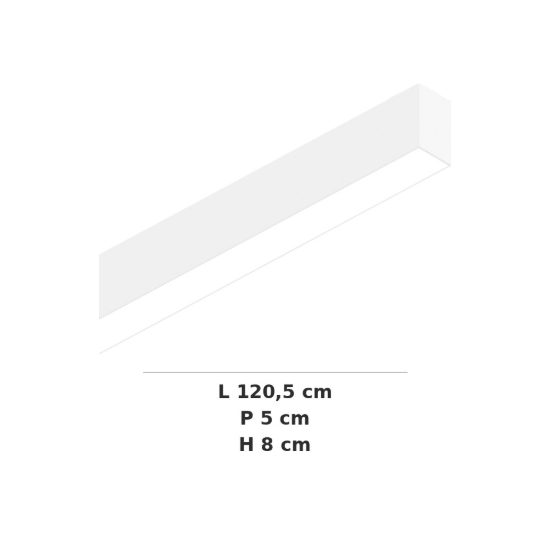 Ideal lux fluo plafoniera lineare led 27w 3000k 120,5cm per ufficio bianca