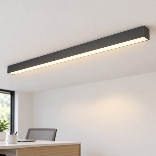 Ideal lux fluo plafoniera lineare led 27w 4000k 120,5cm per ufficio nera