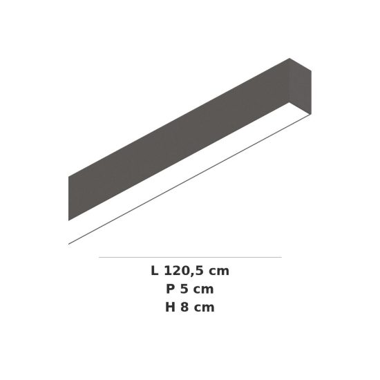 Ideal lux fluo plafoniera lineare led 27w 4000k 120,5cm per ufficio nera