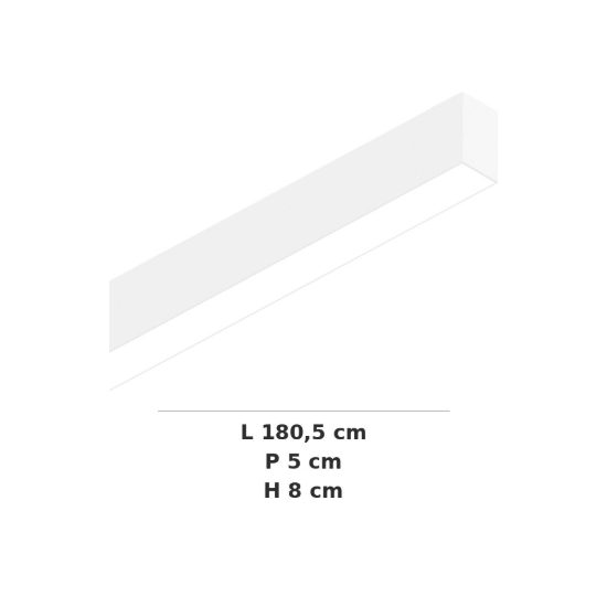 Ideal lux fluo plafoniera lineare led 36w 3000k 180,5cm per ufficio bianca
