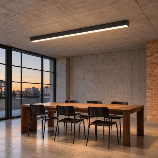 Ideal lux fluo plafoniera lineare led 36w 3000k 180,5cm per ufficio nera