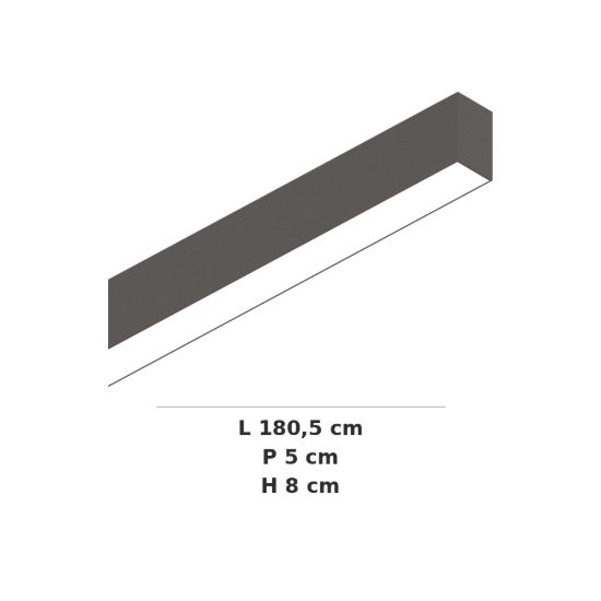 Ideal lux fluo plafoniera lineare led 36w 4000k 180,5cm per ufficio nera