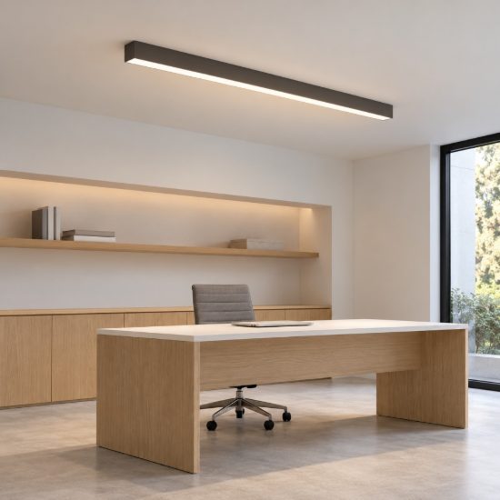 Ideal lux fluo lampadario a barra lineare led 40w 3000k 120,5cm per sala da pranzo nero