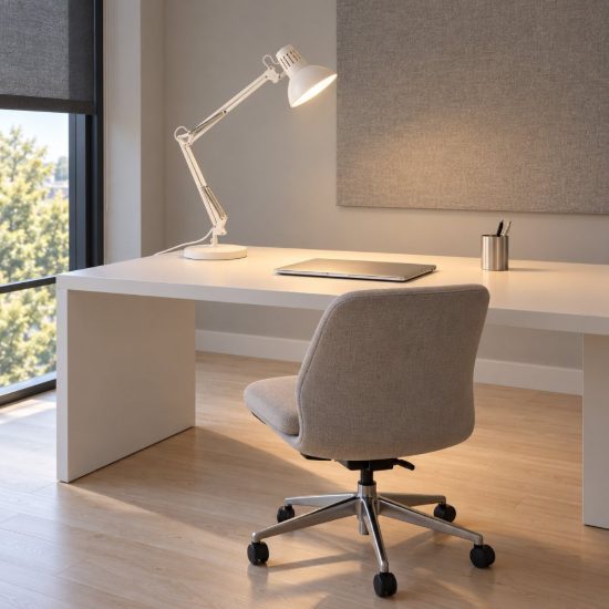 Ideal lux wally tl1 lampada da scrivania snodata e27 moderna bianca