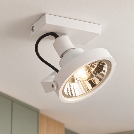 Ideal lux glim faretto da soffitto orientabile gu10 con base quadrata per cucina bianco