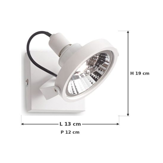 Ideal lux glim faretto da soffitto orientabile gu10 con base quadrata per cucina bianco