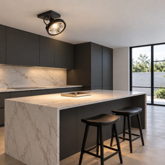 Ideal lux glim faretto da soffitto orientabile gu10 con base quadrata per cucina nero