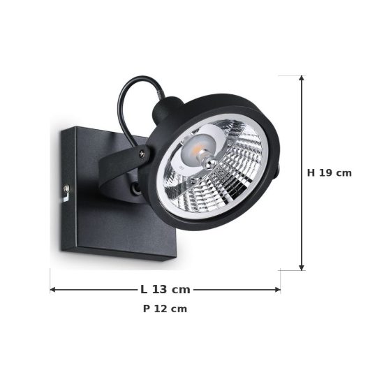 Ideal lux glim faretto da soffitto orientabile gu10 con base quadrata per cucina nero
