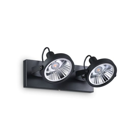 Ideal lux glim plafoniera con 2 faretti orientabili gu10 31cm per corridoio nera