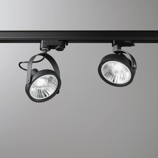Ideal lux glim plafoniera con 2 faretti orientabili gu10 31cm per corridoio nera