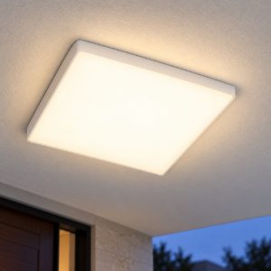 Ideal lux mib plafoniera da esterno quadrata led 18w 4000k 30cm moderna bianca ip65