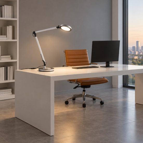 Ideal lux futura lampada da scrivania led 12,5w 4000k dimmerabile 65,5cm per ufficio alluminio