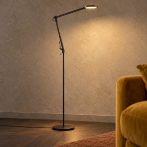 Ideal lux futura piantana led 12,5w 4000k dimmerabile 145cm per soggiorno moderna nera