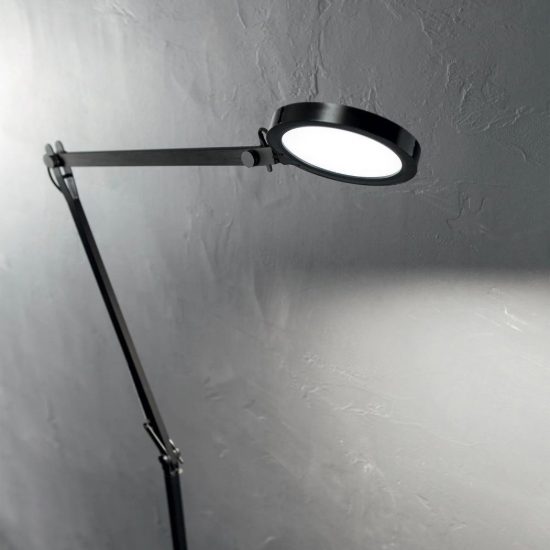 Ideal lux futura piantana led 12,5w 4000k dimmerabile 145cm per soggiorno moderna nera