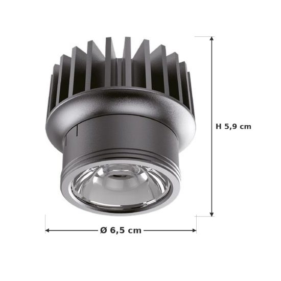 Ideal lux dynamic sorgente led per faretti da incasso 10w 3000k 6,5cm nero