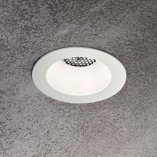 Ideal lux dynamic cornice tonda per faretti da incasso bianca