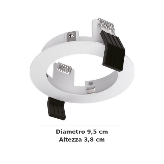Ideal lux dynamic cornice tonda per faretti da incasso bianca