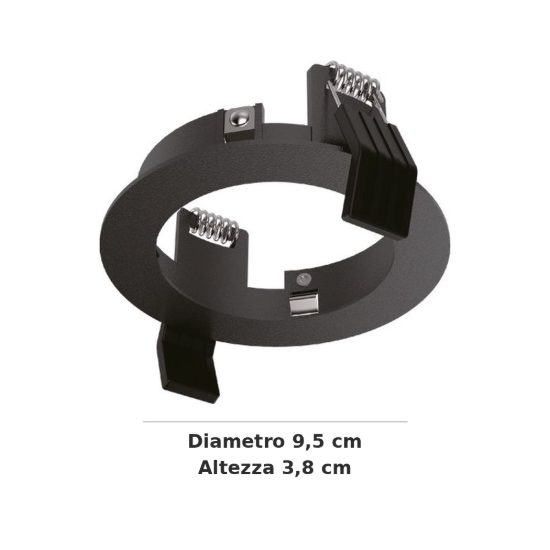 Ideal lux dynamic cornice tonda per faretti da incasso nera