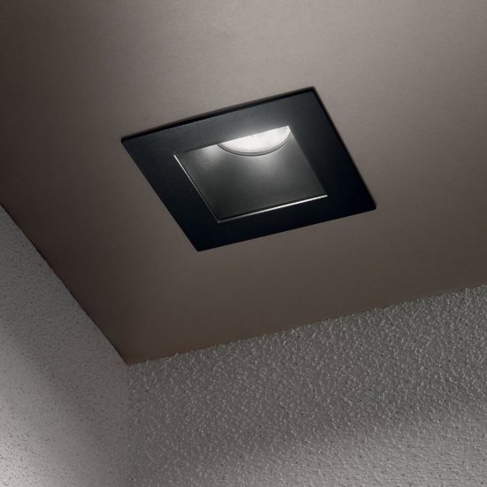 Ideal lux dynamic cornice quadrata per faretti da incasso bianca