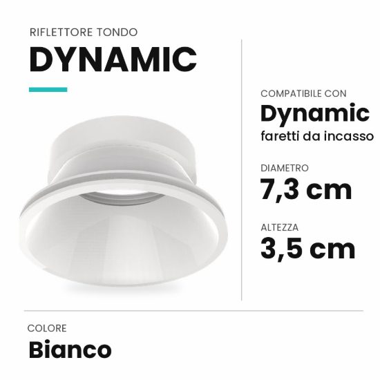 Ideal lux dynamic riflettore tondo per faretti da incasso bianco