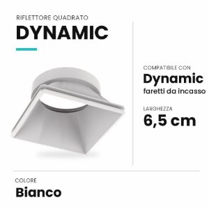 Ideal lux dynamic riflettore quadrato per faretti da incasso bianco