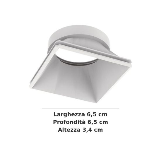 Ideal lux dynamic riflettore quadrato per faretti da incasso bianco