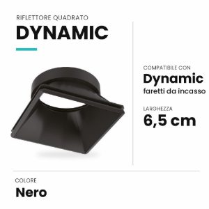 Ideal lux dynamic riflettore quadrato per faretti da incasso nero