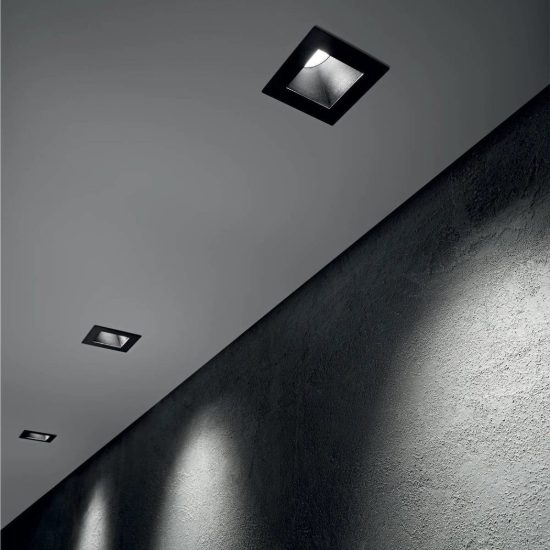 Ideal lux dynamic riflettore quadrato per faretti da incasso nero