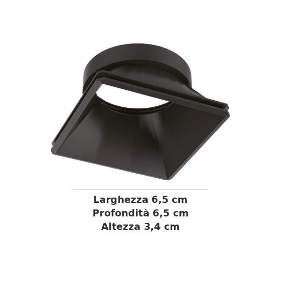 Ideal lux dynamic riflettore quadrato per faretti da incasso nero