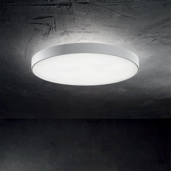 Ideal lux halo plafoniera led 32w 3000k 45cm per camera da letto moderna bianca