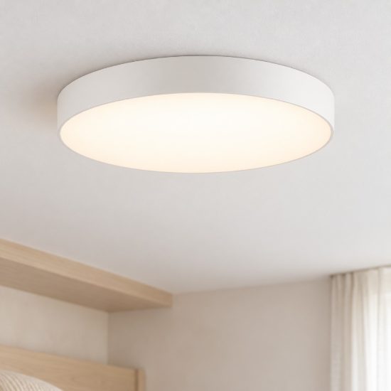Ideal lux halo plafoniera led 32w 4000k 45cm per camera da letto moderna bianca