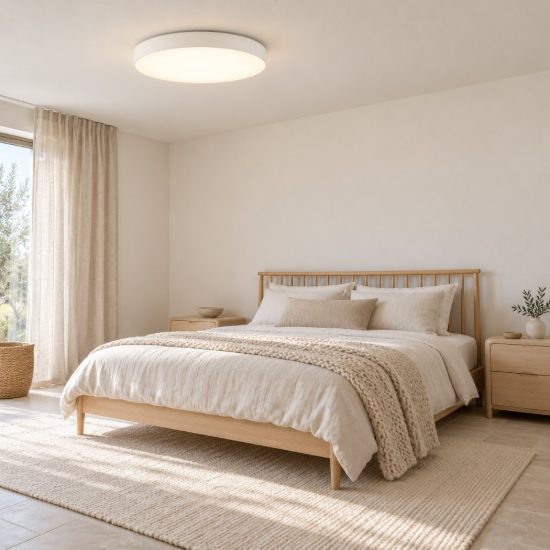 Ideal lux halo plafoniera led 32w 4000k 45cm per camera da letto moderna bianca